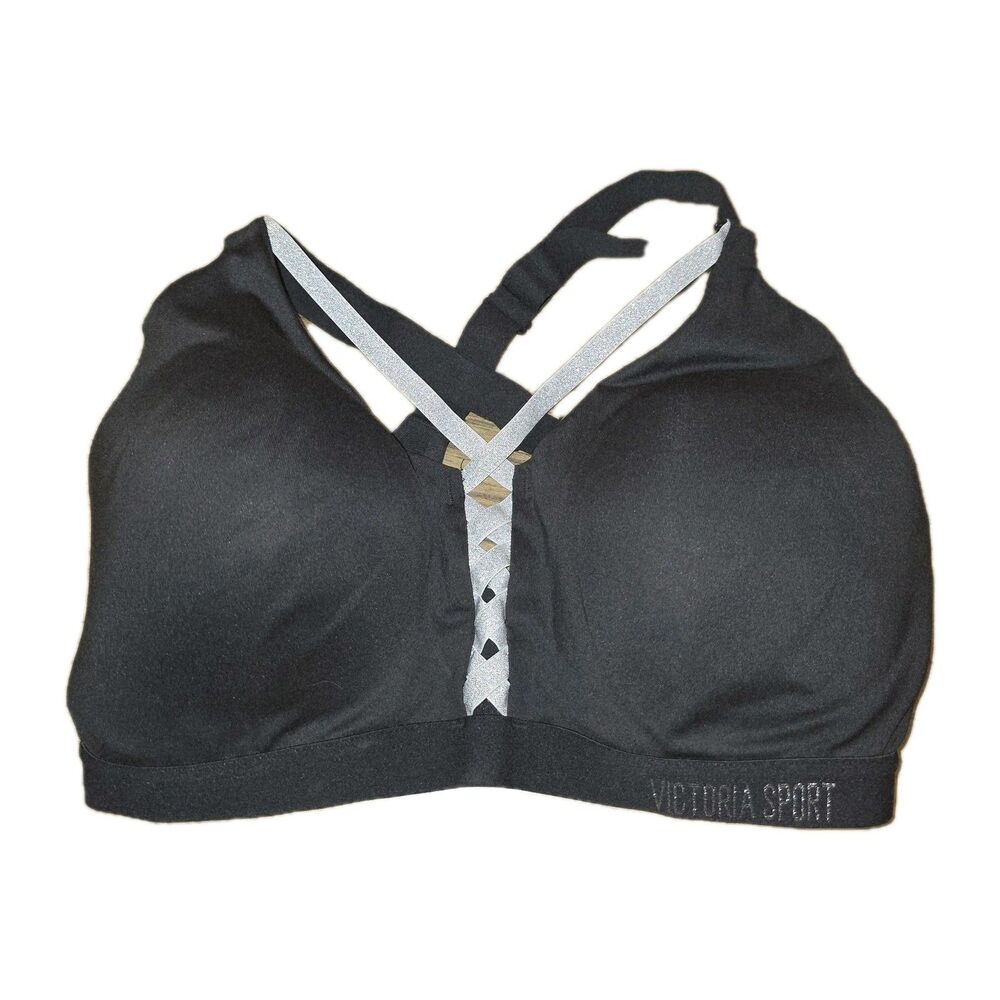 Victoria's Secret Black Sports Bra with Silver Straps
